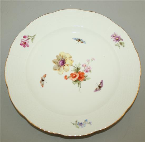 Eight Berlin porcelain plates, late 19th/early 20th century, 24.5cm and 21cm